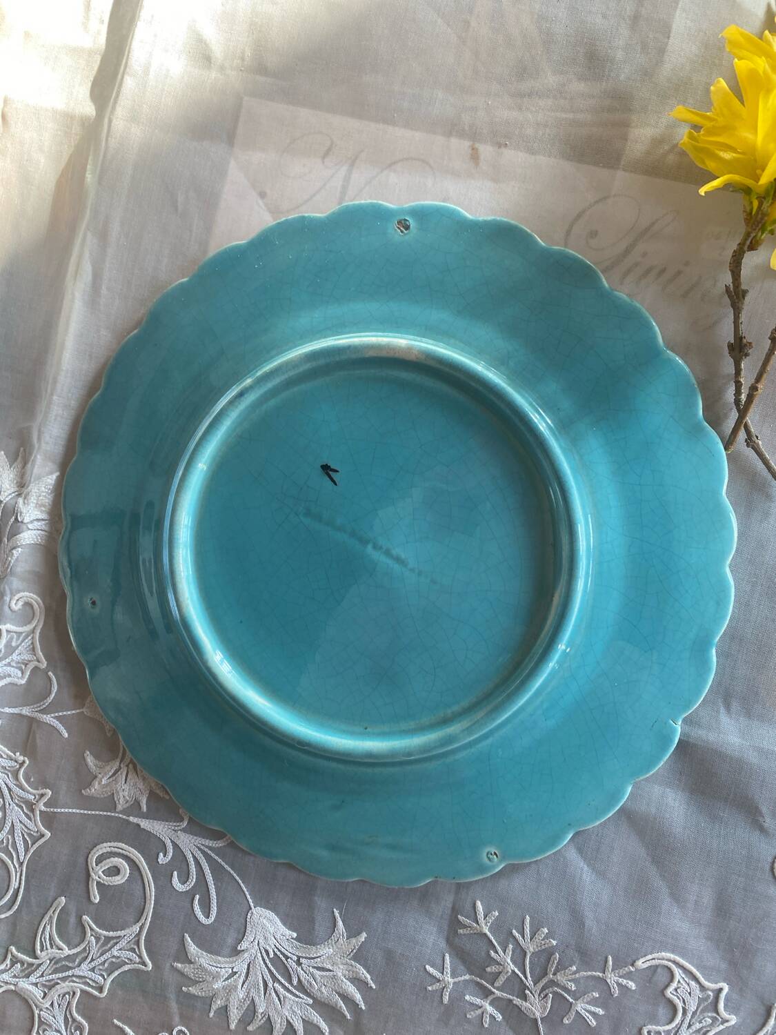 Set of 2 majolica plates from Sarreguemines.