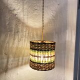 Rattan lamp, fabric cable 3 metres