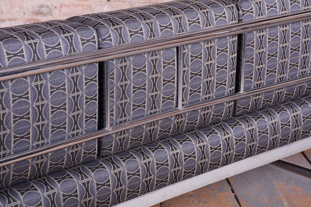 Bauhaus Sofa in Chrome and Fabric from Robert Slezak, Czech, 1930s