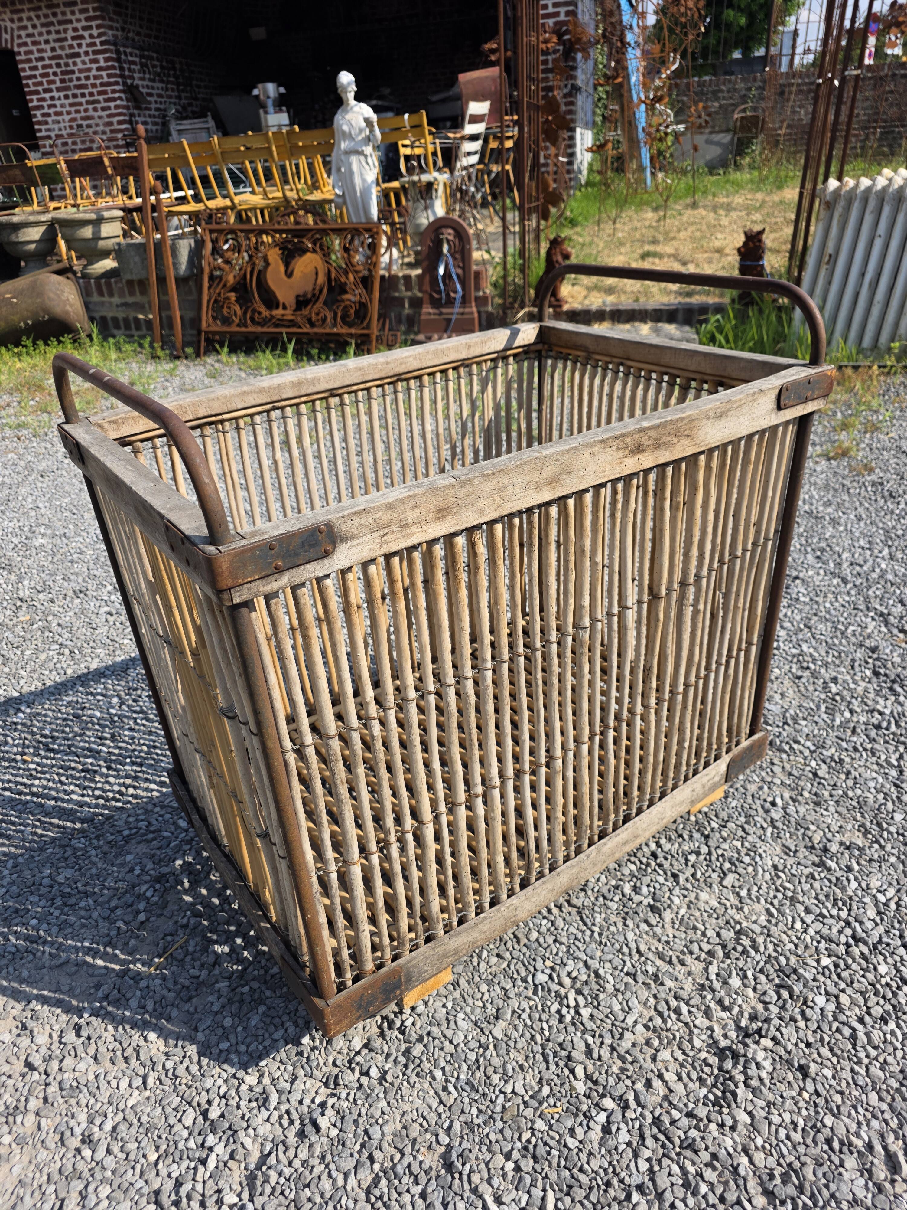 Ancient bakery cart made of rattan.