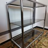 Étagère vitrée chrome année 70
