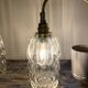 Set of two vintage electric chiseled glass walking lamps