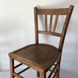 Set of 5 beech wood bistro chairs from the 1950s