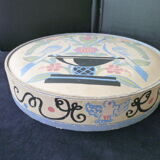 Old large chocolate box in painted cardboard Art Deco style