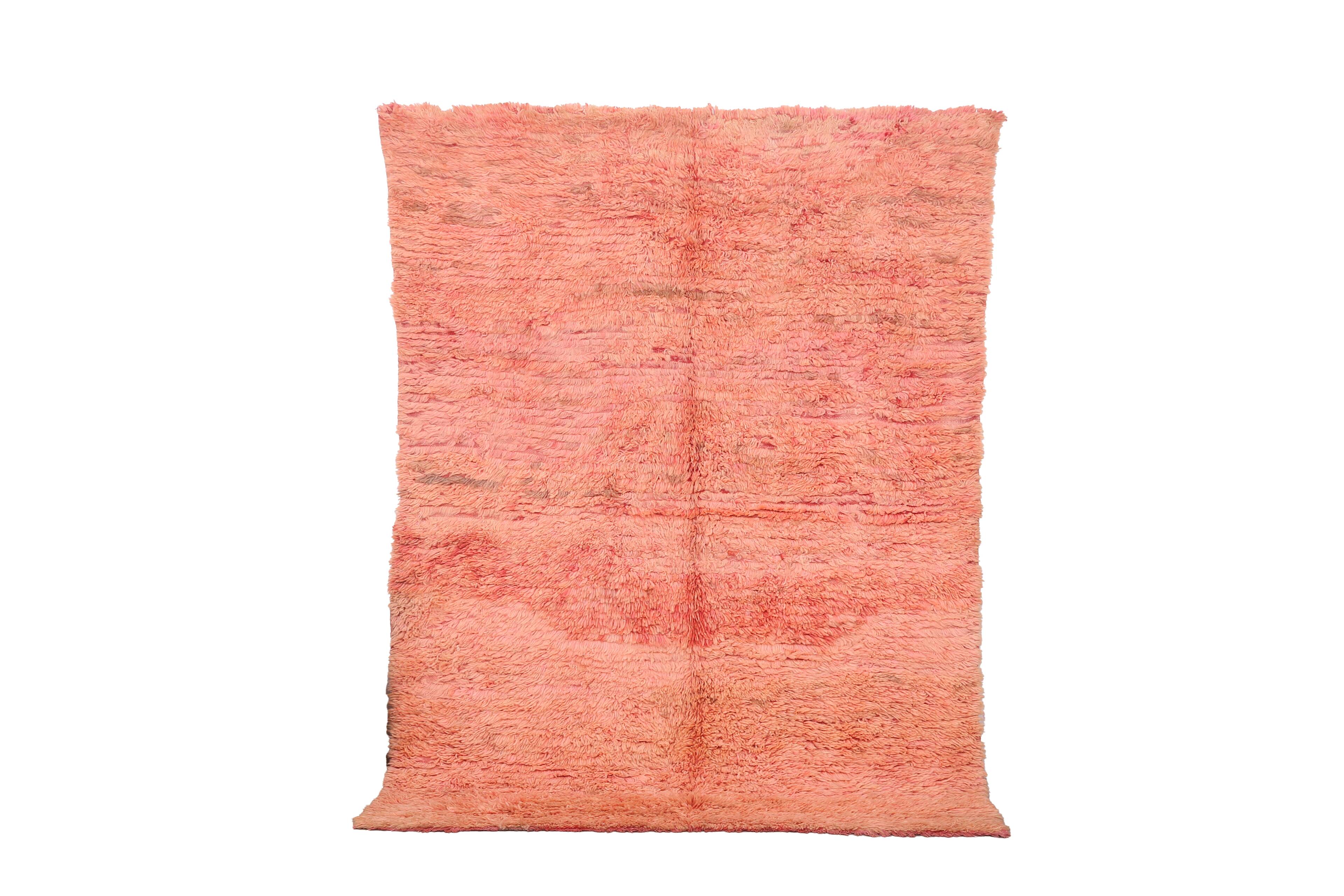 Vintage Moroccan rug 175 x 246 cm - Handmade Berber Rug - Pink Wool Rug