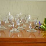 Set of 6 wine glasses with stylized branch motif
