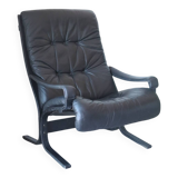 Siesta armchair Westnofa ingmar relling vintage black leather