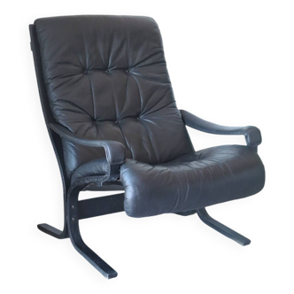 Siesta armchair Westnofa ingmar relling vintage black leather