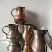 4 Islamic Art Ottoman Turkish copper pitchers antique