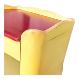 Bedside Louis XV patinated yellow and red