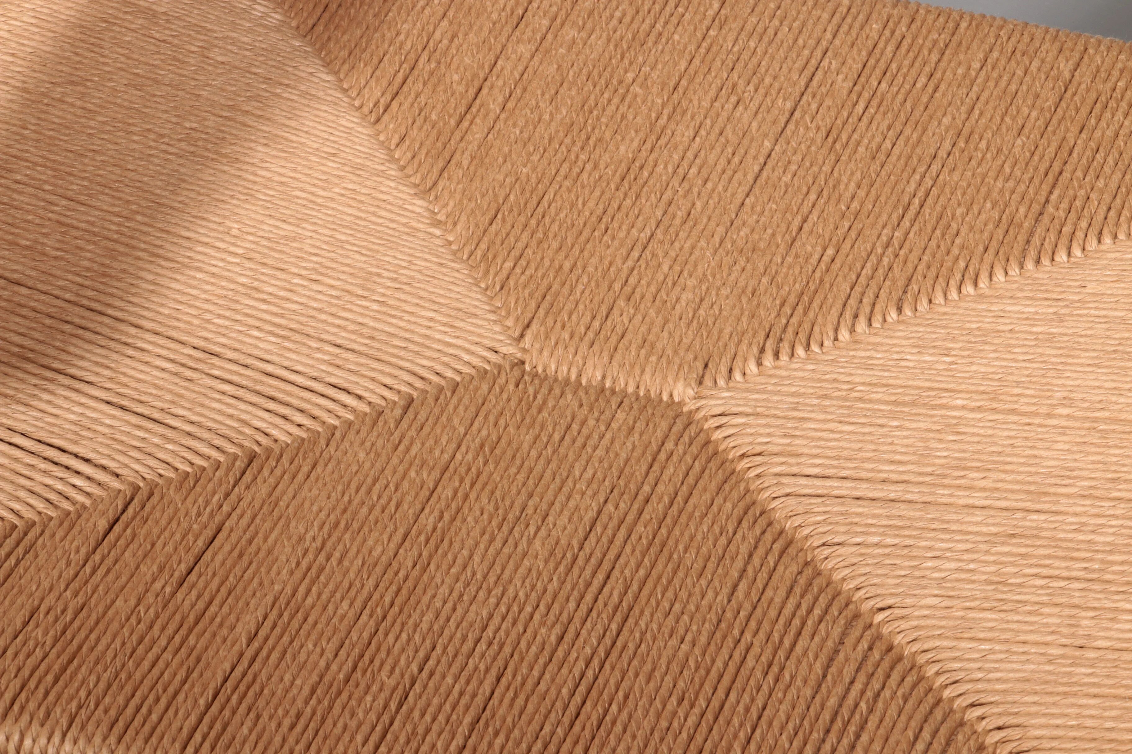 Dining chairs oak and new papercord by Hans J. Wegner for Carl Hansen CH37