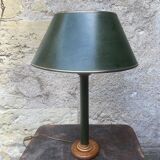Vintage lamp in imitation green leather