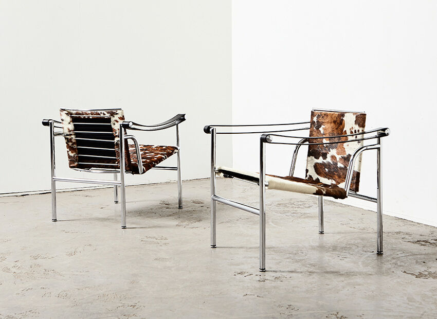 Le Corbusier Pair of LC1 Easy Chairs for Cassina 1990