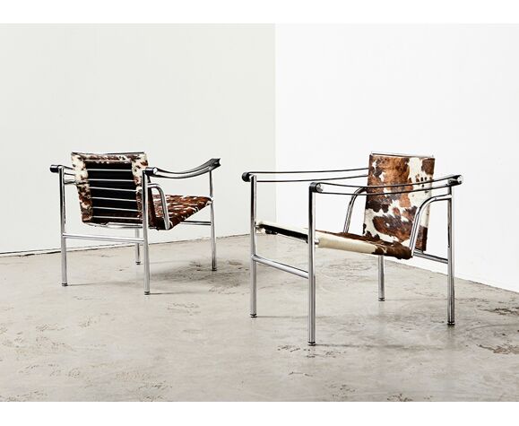 Paire de fauteuils Le Corbusier LC1 pour Cassina 1990