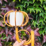 Pair of rattan wall lights by Louis Sognot 1950