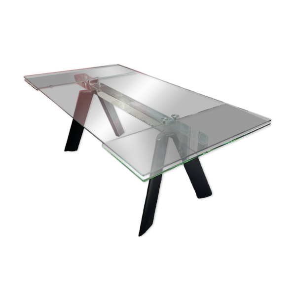 Table rectangulaire en verre Roche et Bobois