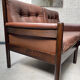 Scandinavian bench in chocolate leather