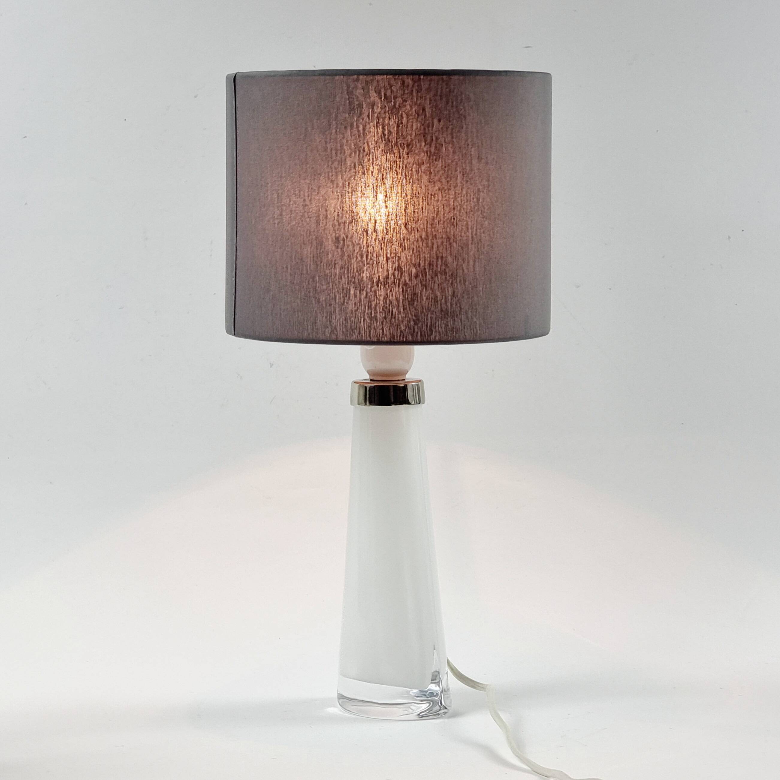 Paire de lampes de table scandinaves en verre modèle RD 1566 par Carl Fagerlund pour Orrefors, Suède, années 1960