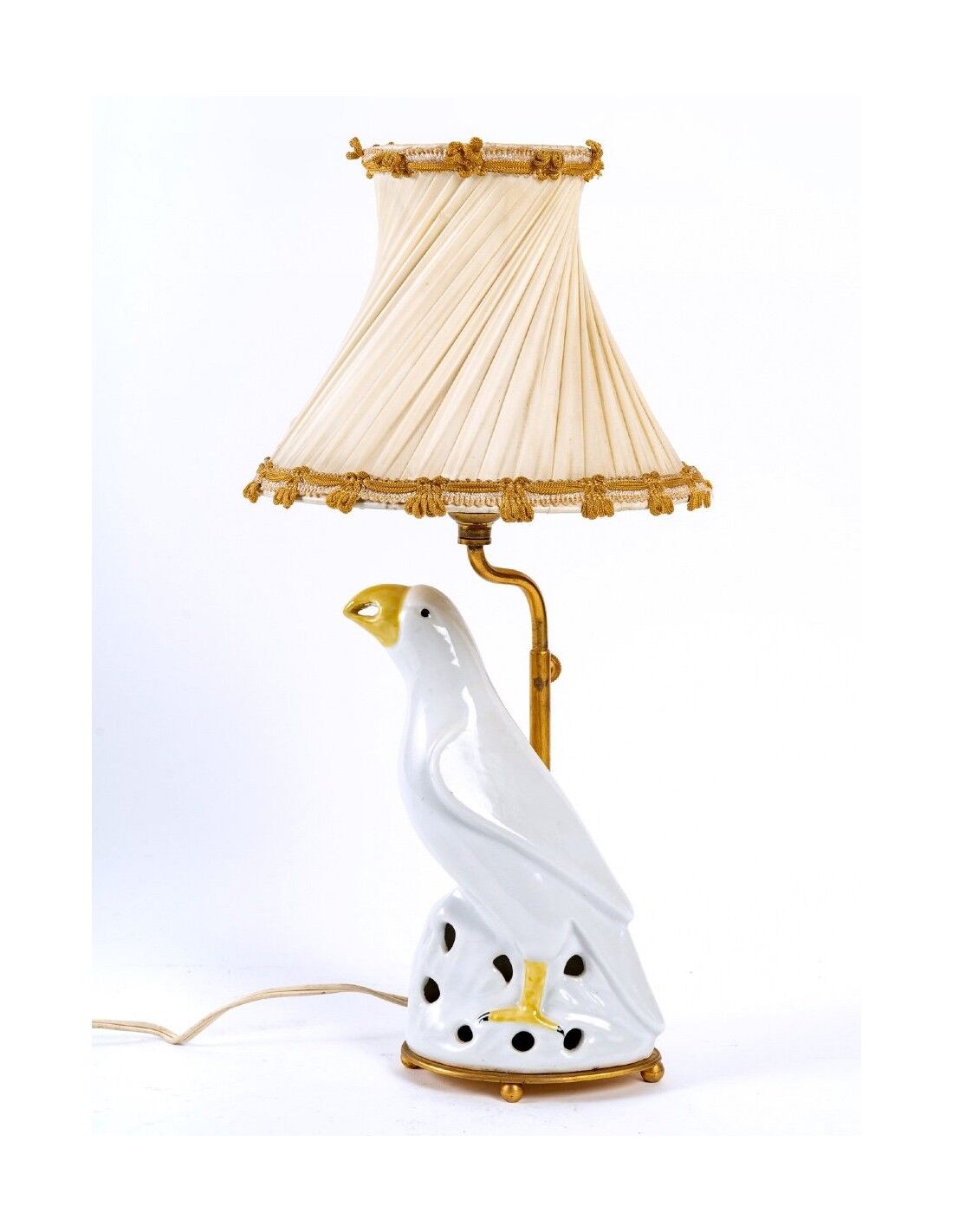 Lamp in bronze and porcelain
