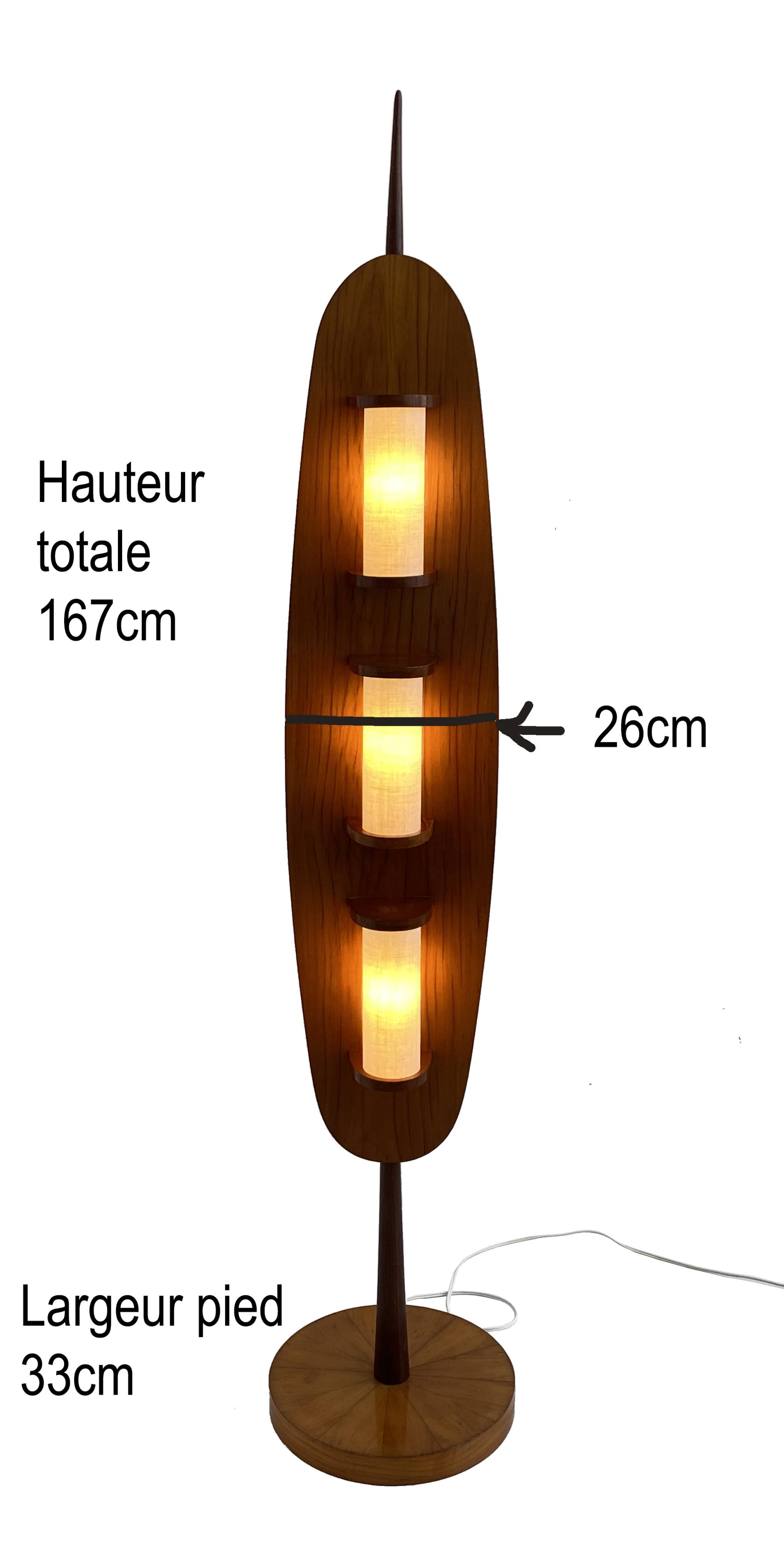 1960s wooden floor lamp