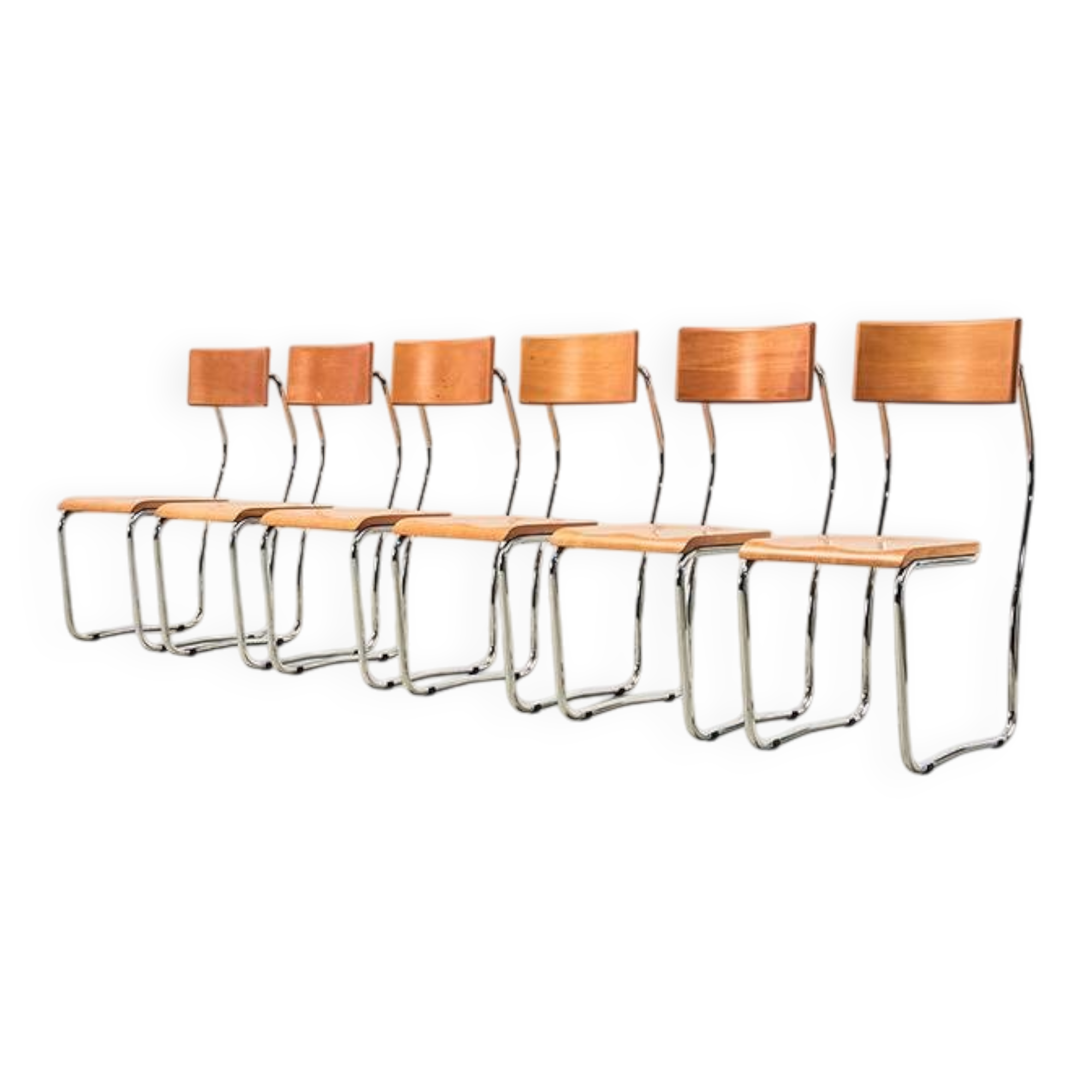 Giuseppe Terragni Set of 6 Lariana Dining Chairs Italy 1936/1990s