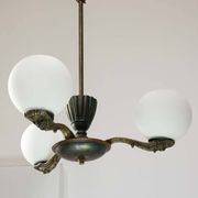 Chandelier figural en laiton Art Déco français, 1930