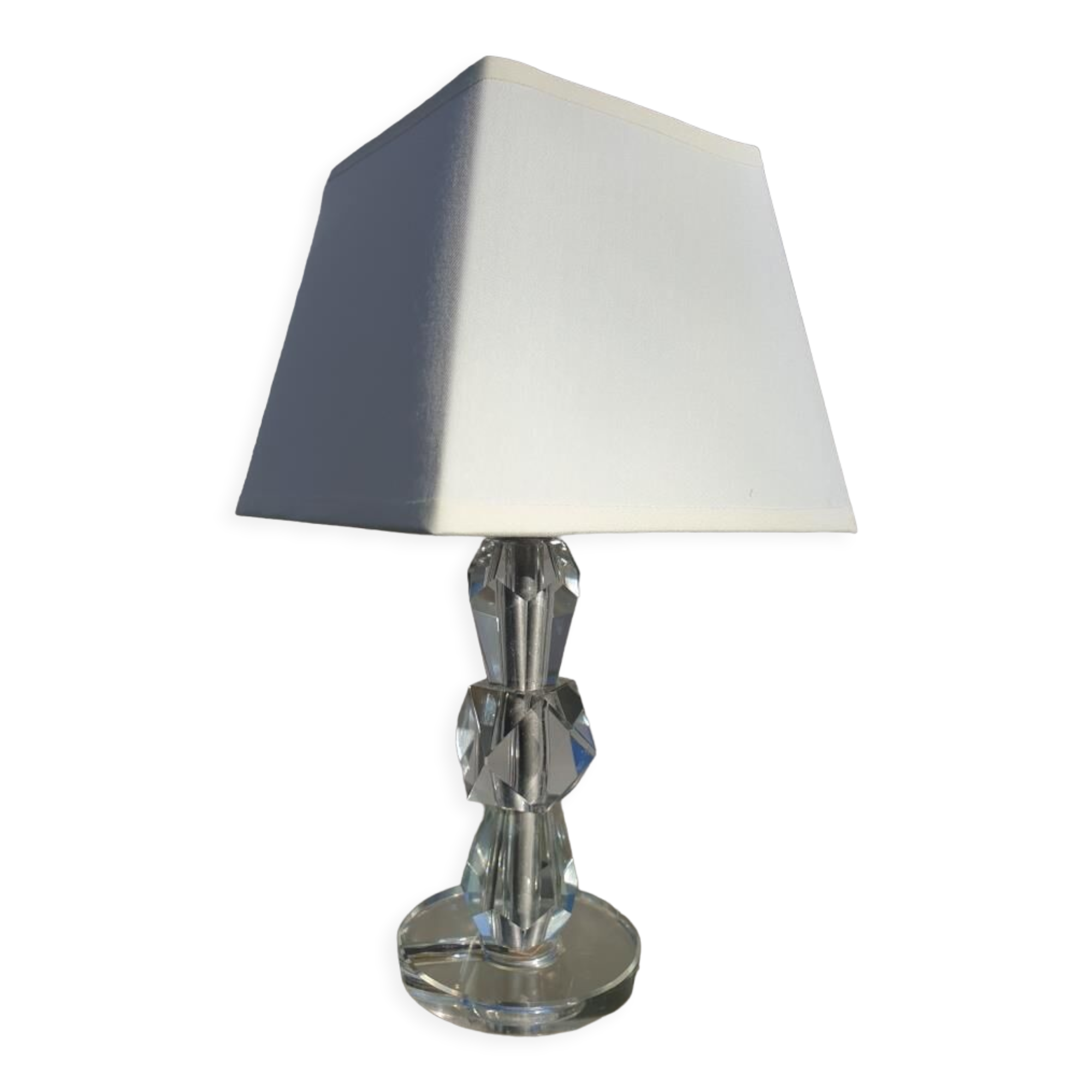 Dodecagon size crystal glass bedside lamp