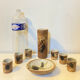 Varnished stamped La Colombe alcohol service from the 1950s/60s.