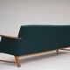 1970s, Danish 4-seater sofa, furniture wool, solid oak wood.