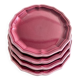 Set of 4 Provençal burgundy plates
