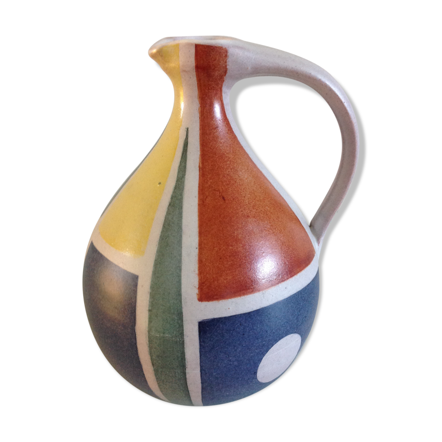 Vase ball vintage polychrome ceramic