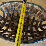 Vintage woven ceramic basket / empty pocket 19 / 25 cm