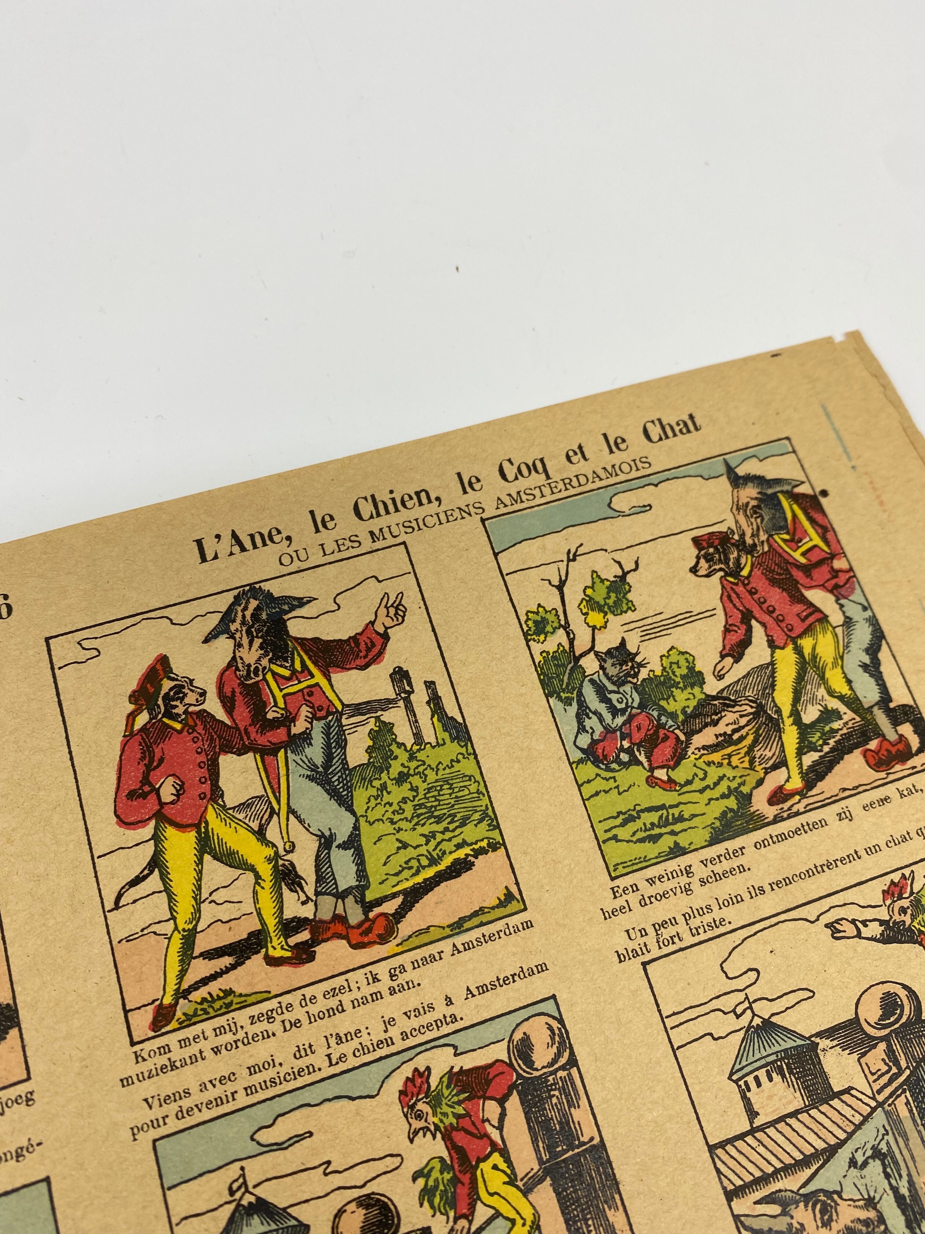 Image of epinal "the donkey, the dog, the rooster and the cat"