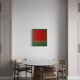 Red on green unique acrylic painting