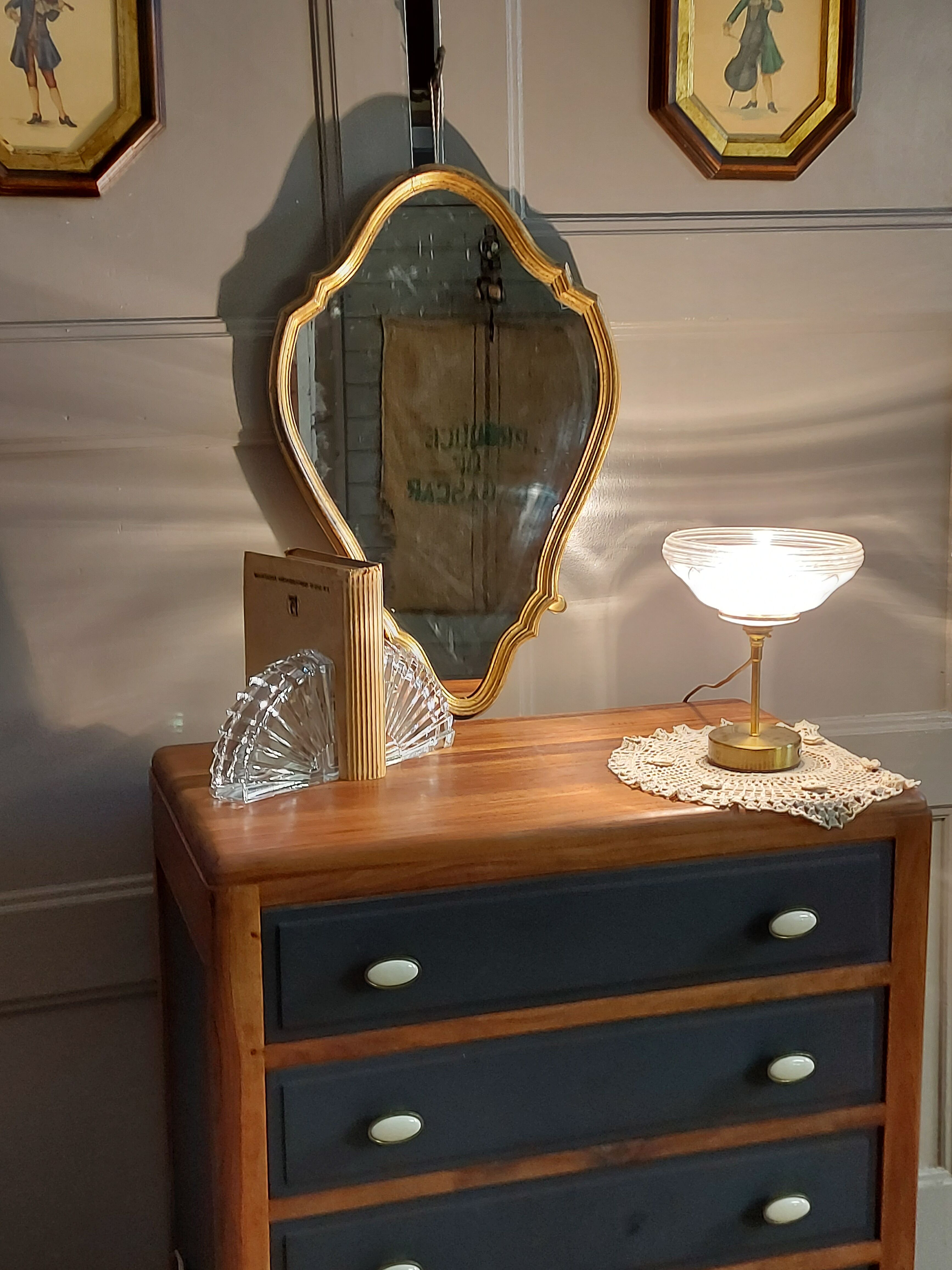 Baroque mirror 60s - 65x38cm