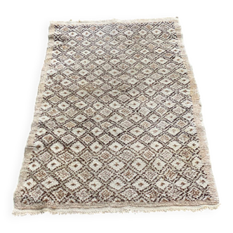 Persian rug in knotted wool beige flower 170x90