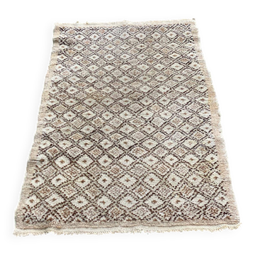 Persian rug in knotted wool beige flower 170x90