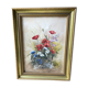 Watercolor poppies in a golden frame