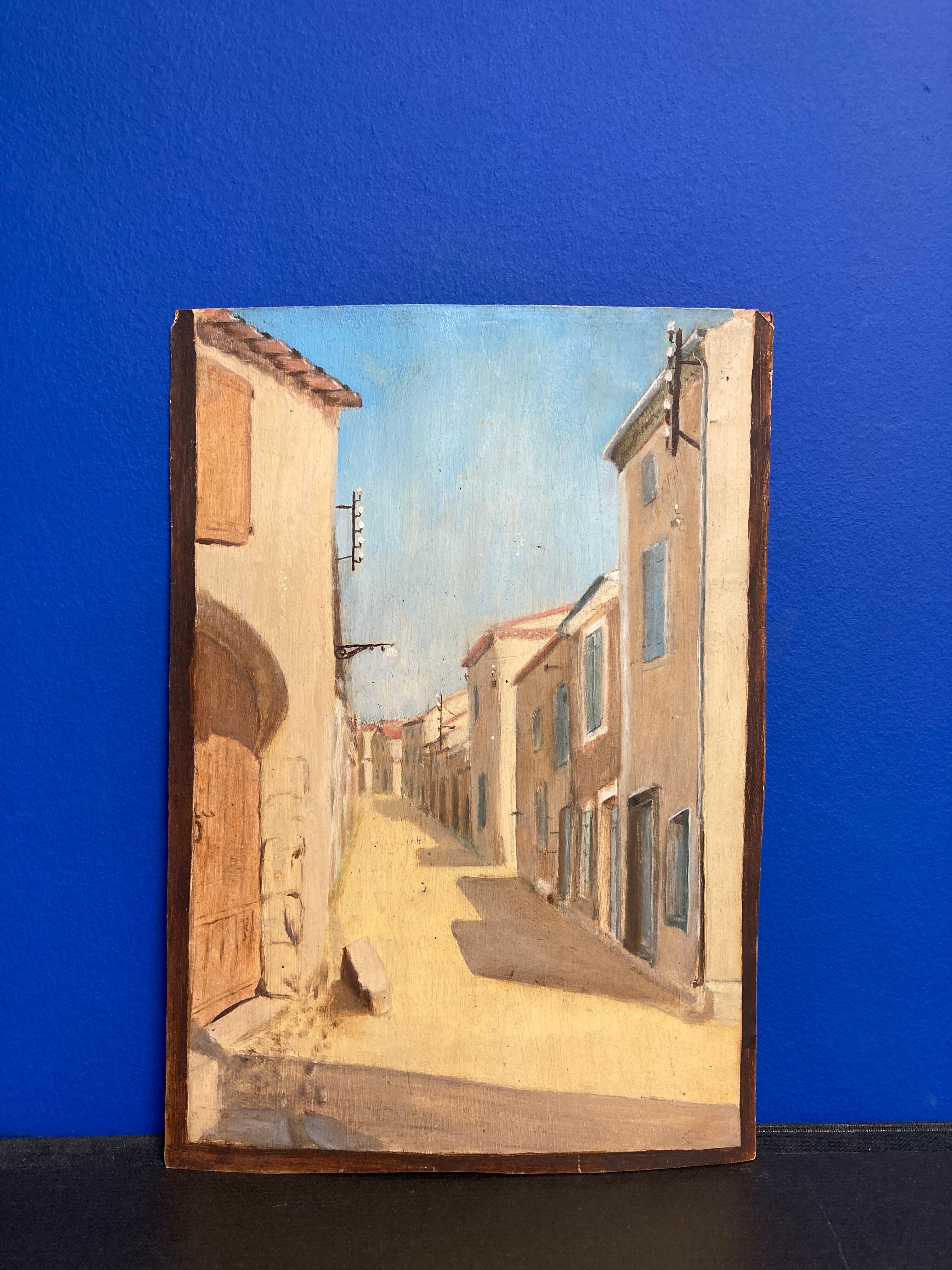 Huile sur carton vintage