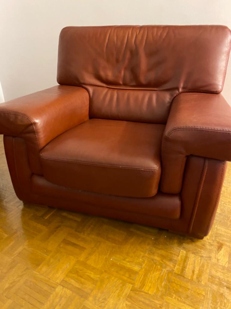 Pair of leather armchairs