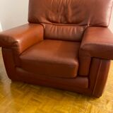 Pair of leather armchairs