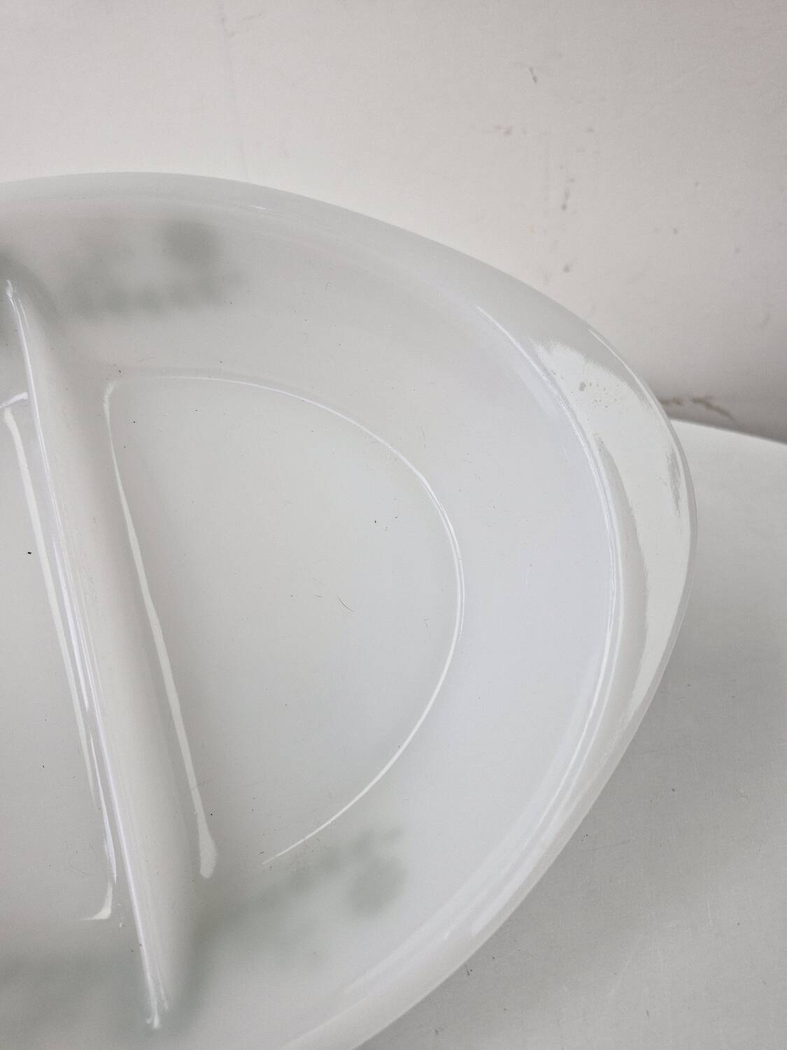 Glasbake usa hollow oven dish compartmented 2 parts vintage daisy green