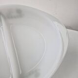 Glasbake usa hollow oven dish compartmented 2 parts vintage daisy green