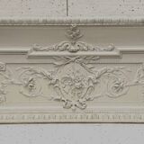 Decorative panel or top of door in wood and patinated stucco 19th century