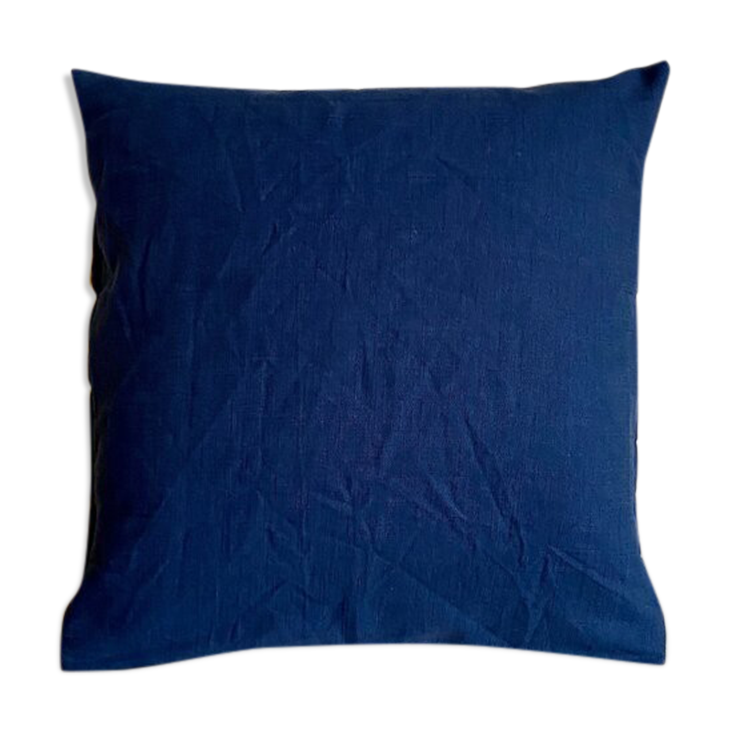Coussin en lin bleu marine 40 cm
