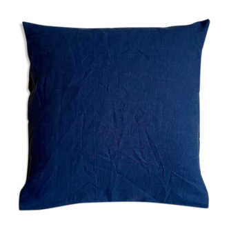 Coussin en lin bleu marine 40 cm