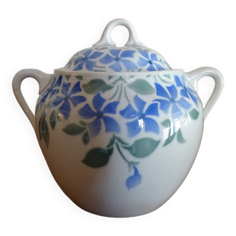 Faience sugar kg lunéville - signed periwinkle model