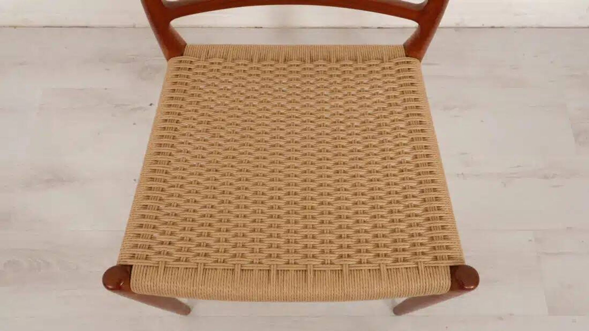 6 x vintage dining chairs | Niels Otto Møller | Model 82 | Papercord | Teak