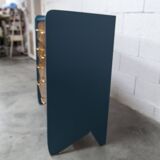 Atypical 1960s Scandinavian chest of drawers in blue Ainhoa Satiné with 4 drawers.