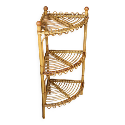 Étagère d'Angle en Rotin par Franco Albini, 1960s